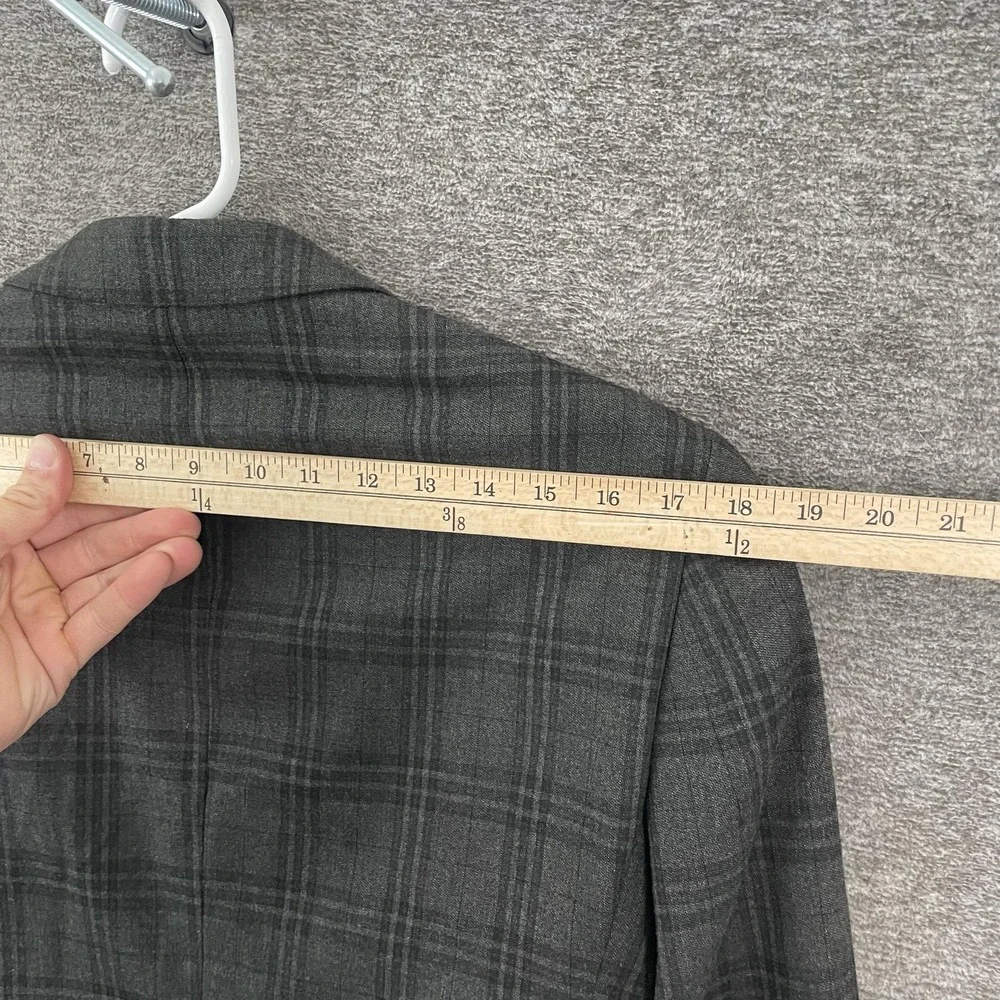 John Varvatos U.S.A. Blazer Mens 36R Gray Plaid Stretch Sport Coat Jacket Casual
